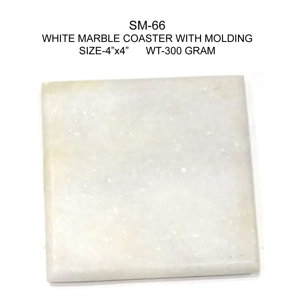 WHITE MARBLE COASTER WITH MOLDING